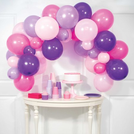 CREATIVE CONVERTING 6' Pink and Purple Balloon Arch Kit 6', 252PK 360442